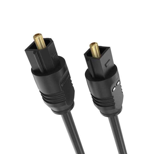 Front. Cmple.com - Toslink Optical Audio Cable 25ft Black S/PDIF Fiber Optic Cord Gold-Plated - Black.