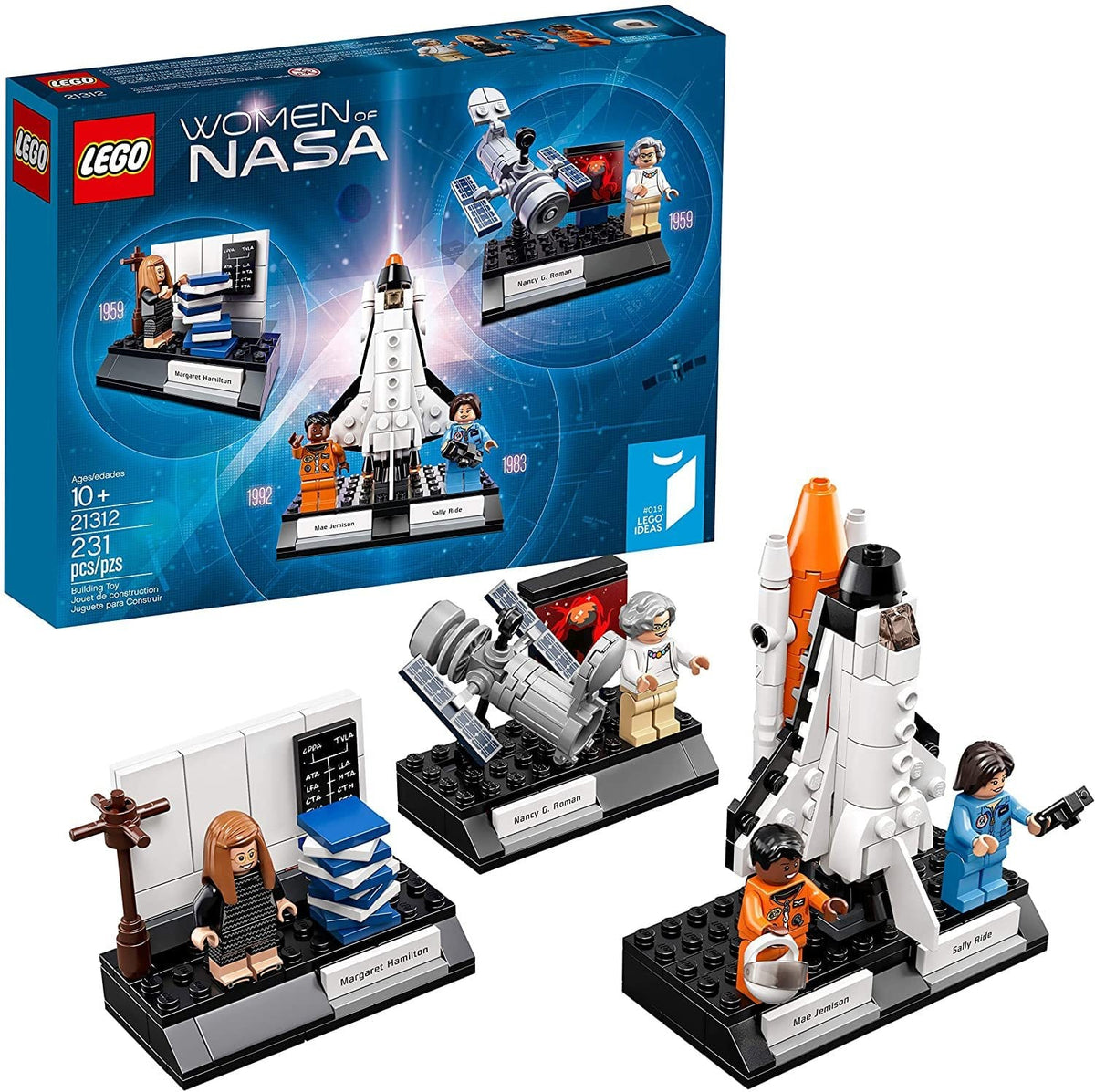 LEGO - Ideas Women of NASA Building Set, 231 Pieces, 4 Minifigures, 3 Space-Themed Builds, Ages 10+ - Multicolor