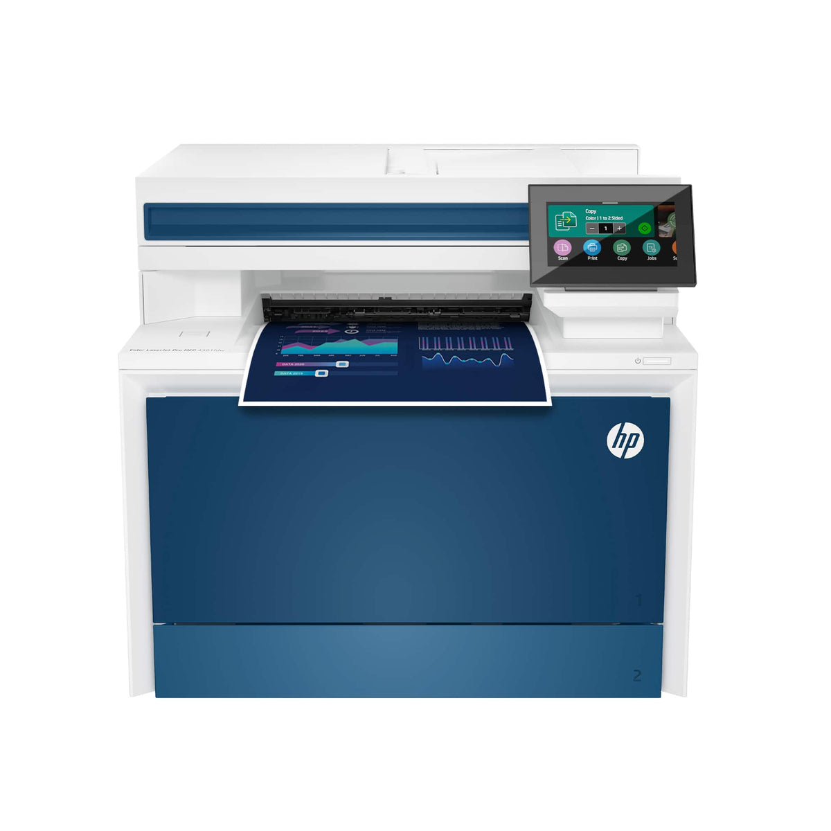 HP - LaserJet Pro 4301fdw Wireless AI-Enabled Color All-in-One Laser Printer - White/Blue