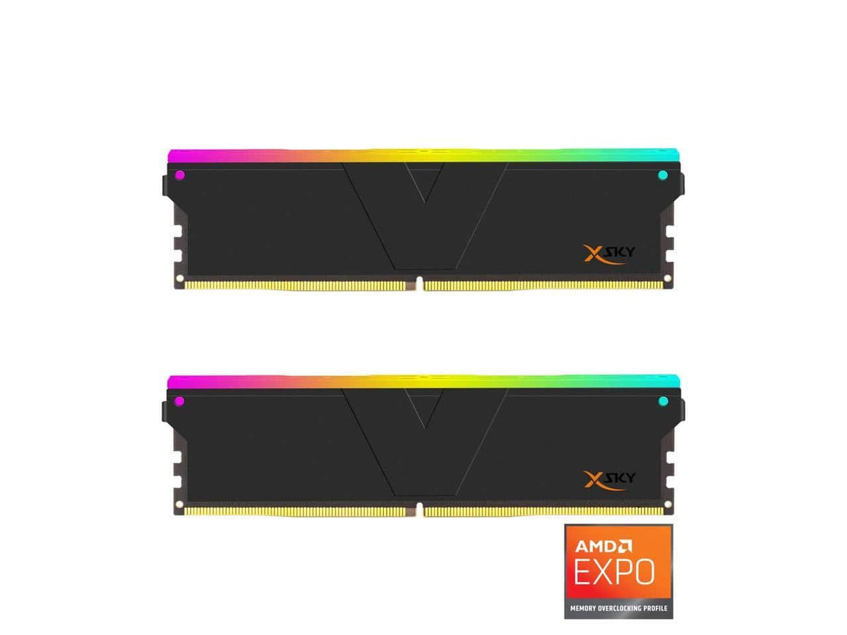 V-color - Manta XSky DDR5 32GB 6000MHz CL30 RGB Gaming RAM (2x16GB) for AMD EXPO - Black