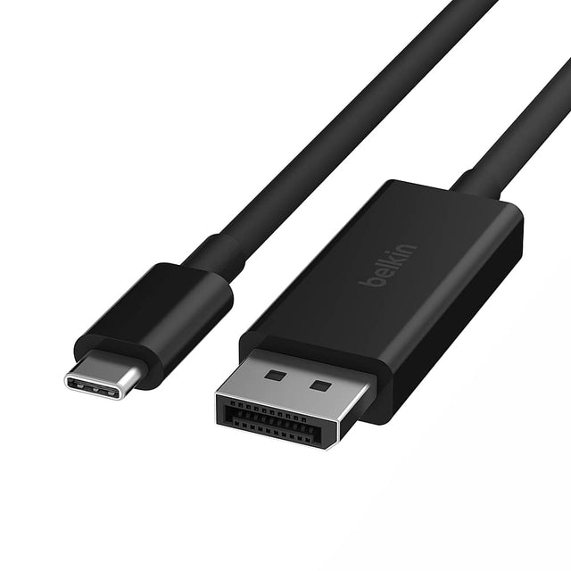 Angle. Belkin - USB Type C to DisplayPort 1.4 Cable 6.6ft, 8K@60Hz or 4K@144HZ - Black.