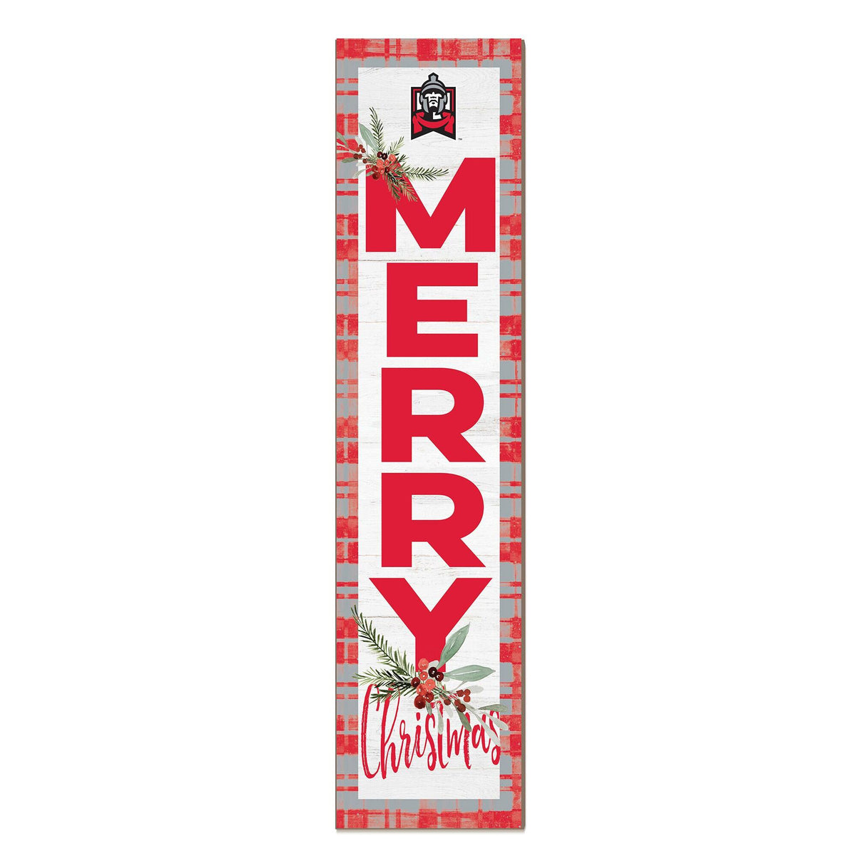 Jardine - East Stroudsburg Warriors 12'' x 48'' Outdoor Merry Christmas Leaner - White