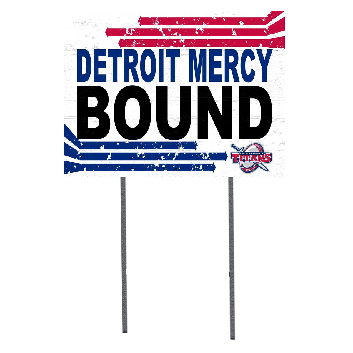 Jardine - U of Detroit Mercy Titans 18" x 24" Bound Yard Sign - White