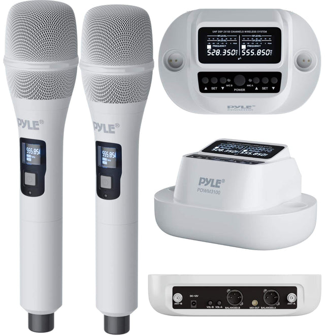 VNO SSP Jates CHANNELS WIRELESS SYSTEM  
dd AE- . MCEE - - - - - - - -  
PREQUENLY PRESUENLY 528.350 SSS.850 1 SET MIS MEA A POWER THE R PYLE R PYLE - DVLE ......... 555.85 - - 555.85 - - R a S 7507 - 35S 850g PYLE PDWM3100 DC-12V ANTB VL-B VAA BALANCES a MOIRUT BALANUEILA ANTA

---

**PYLE®**  
**PDWM3100**  
**DC-12V**  
**ANT-B**  
**VOL-B**  
**VOL-A**  
**BALANCED B**  
**MIX OUT**  
**BALANCED A**  
**ANT-A**