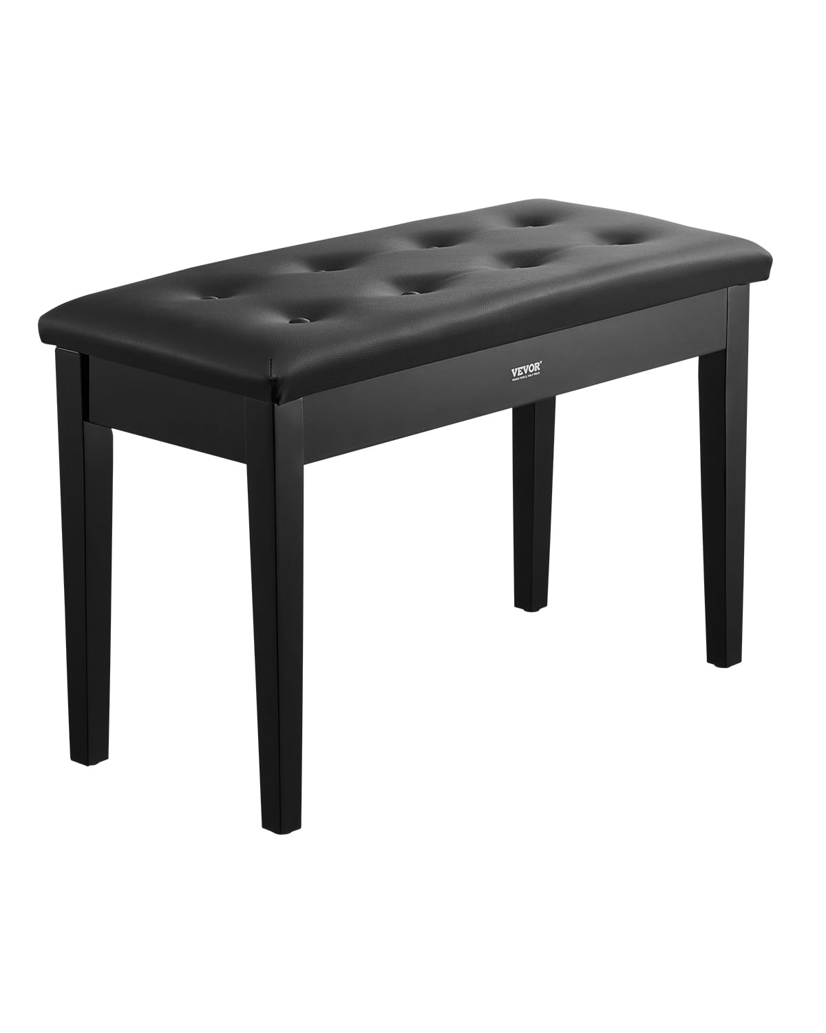 VEVOR - Piano Bench, 29.5" x 14" x 19", Duet Keyboard Piano Chair with High-Density Padded Cushion, Storage Compartment - Black