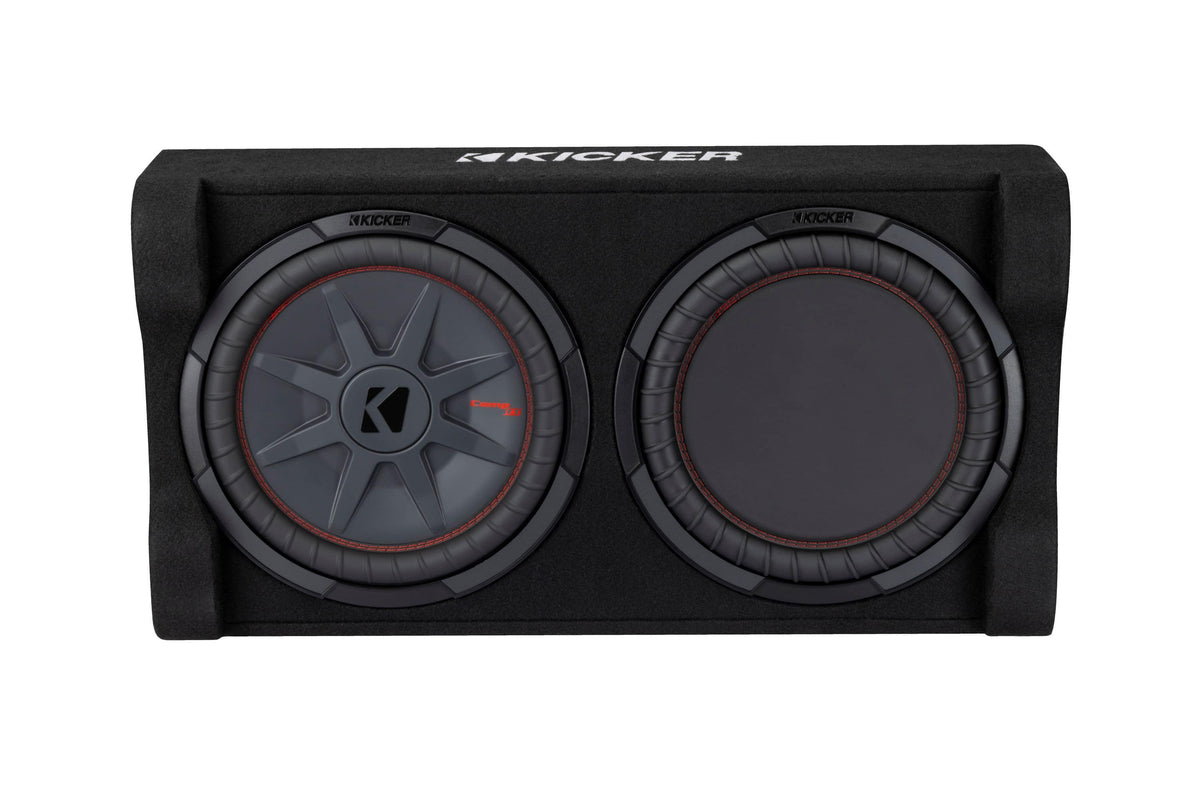 KICKER - PTRTP Powered Down-Firing 12" Dual-Voice-Coil-Ohm Loaded Subwoofer Enclosure - Black