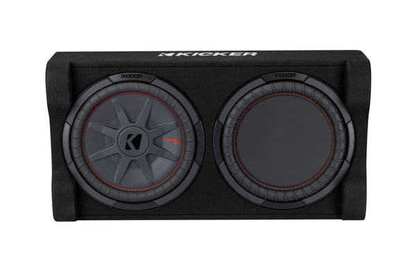 KICKER - PTRTP Powered Down-Firing 12" Dual-Voice-Coil-Ohm Loaded Subwoofer Enclosure - Black