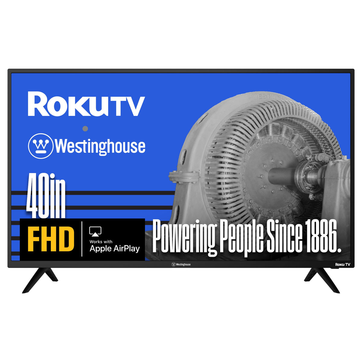 Westinghouse - 40-inch Smart Roku TV, FHD, Wi-Fi, Bluetooth, Flat Screen, Works with Apple AirPlay, Alexa & Google Assistant