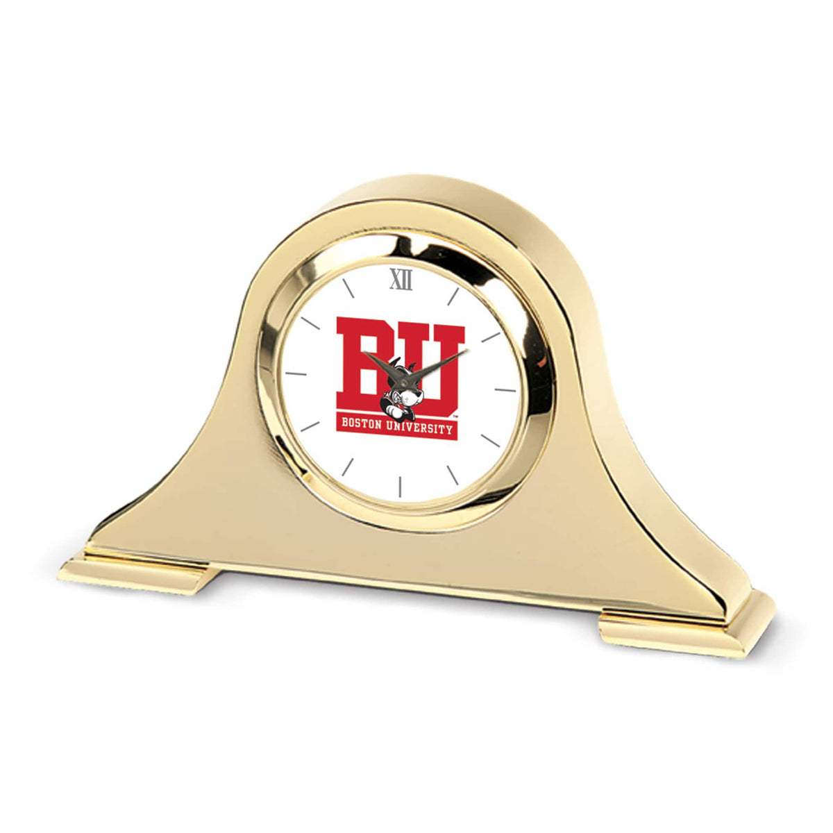 Jardine - Boston University Team Logo Napoleon Desk Clock - Gold