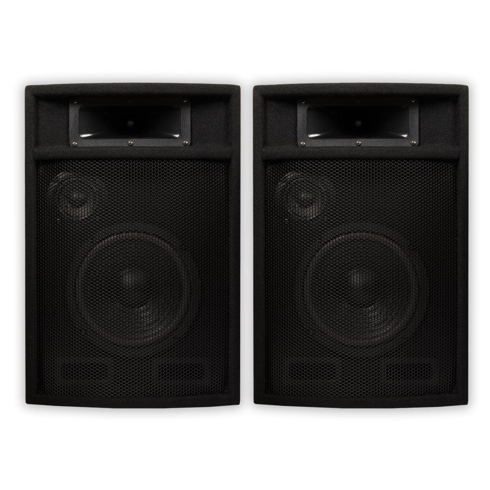 Acoustic Audio by Goldwood - PA-380X Passive 8" DJ Speakers PA Karaoke 3-Way Studio Home Audio - Black