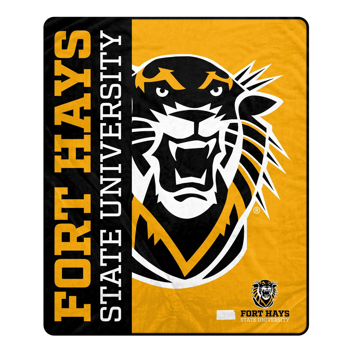 Pegasus - Fort Hays State Tigers 50" x 60" Endzone Ultra Soft Throw Blanket - Multicolor