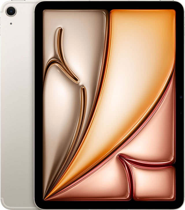 Front. Apple - 11-inch iPad Air M4 chip Wi-Fi + Cellular 128GB - Starlight.