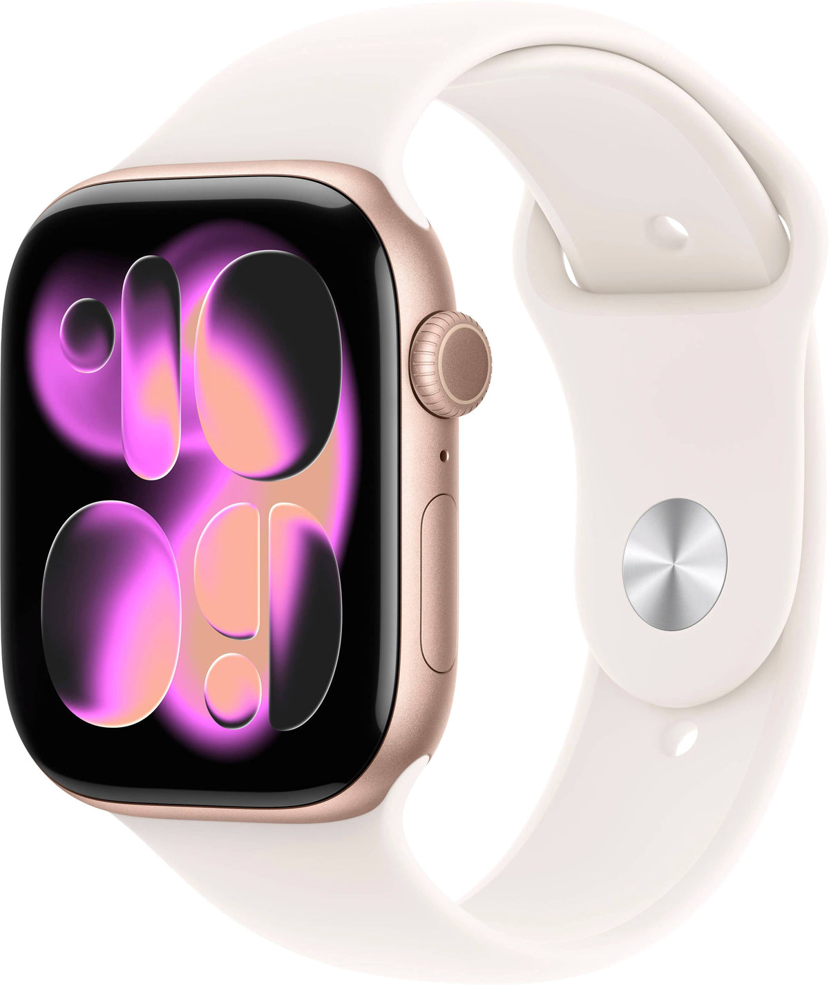 Geek Squad - Refurbished Apple Watch Series 11 (GPS) 46mm Rose Gold Aluminum Case with Light Blush Sport Band - M/L - Rose Gold - (2025)