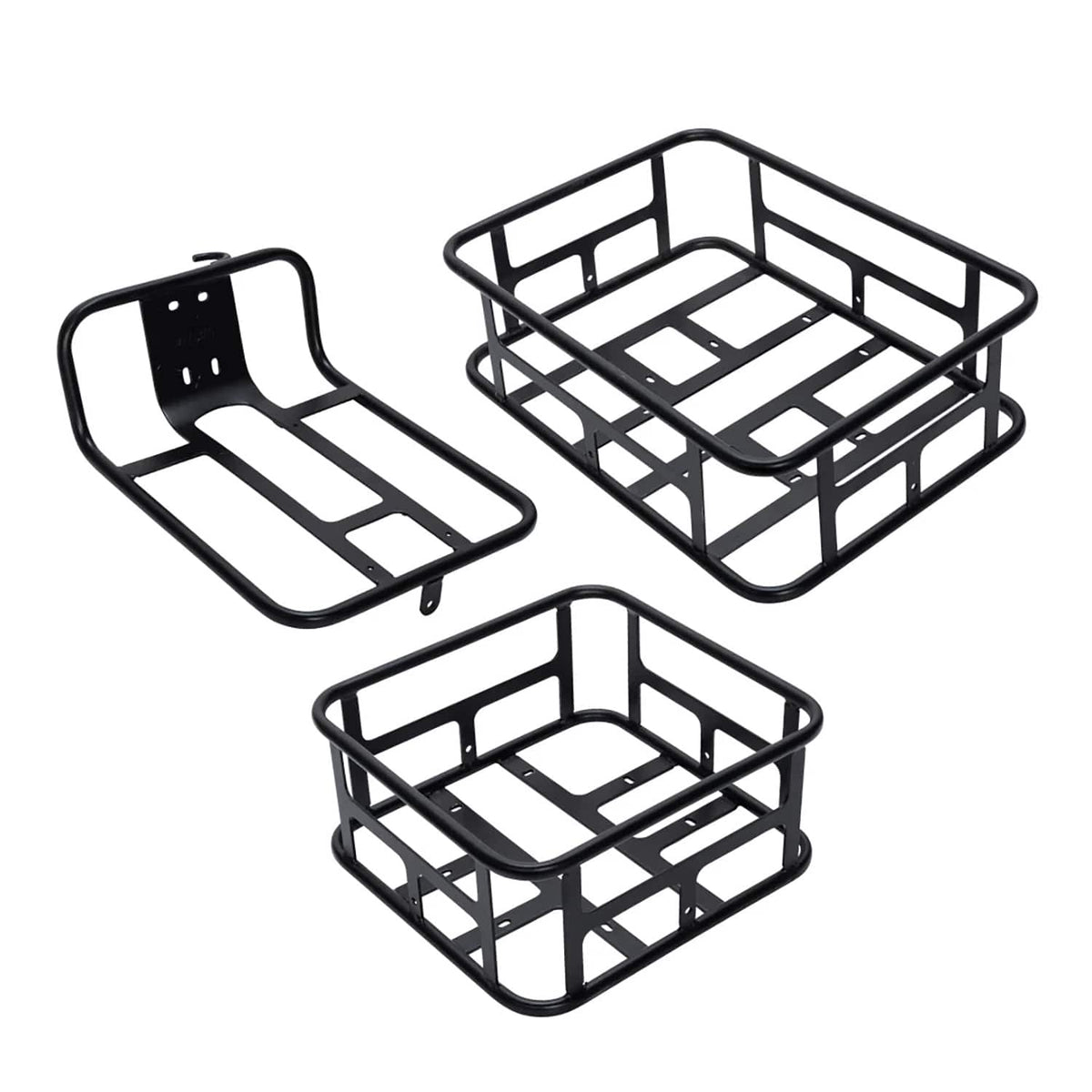 Lectric eBikes - Cargo Package: Front Rack, Front Basket & Rear Basket - Black