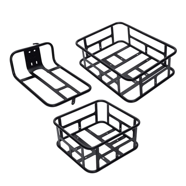 Lectric eBikes - Cargo Package: Front Rack, Front Basket & Rear Basket - Black