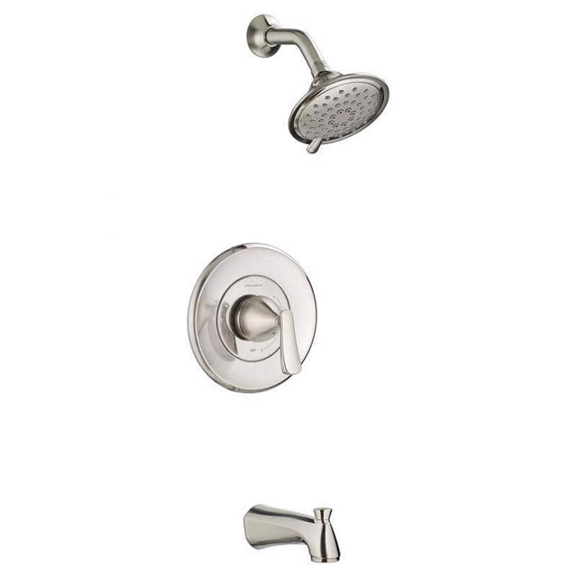 Front. American Standard - American Standard Chatfield Brushed Nickel Brass 3 settings Tub and Shower Trim Kit 1.8 gpm - Brushed Nickel.