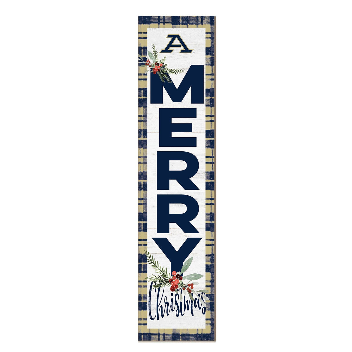 Jardine - Akron Zips 12'' x 48'' Outdoor Merry Christmas Leaner - White
