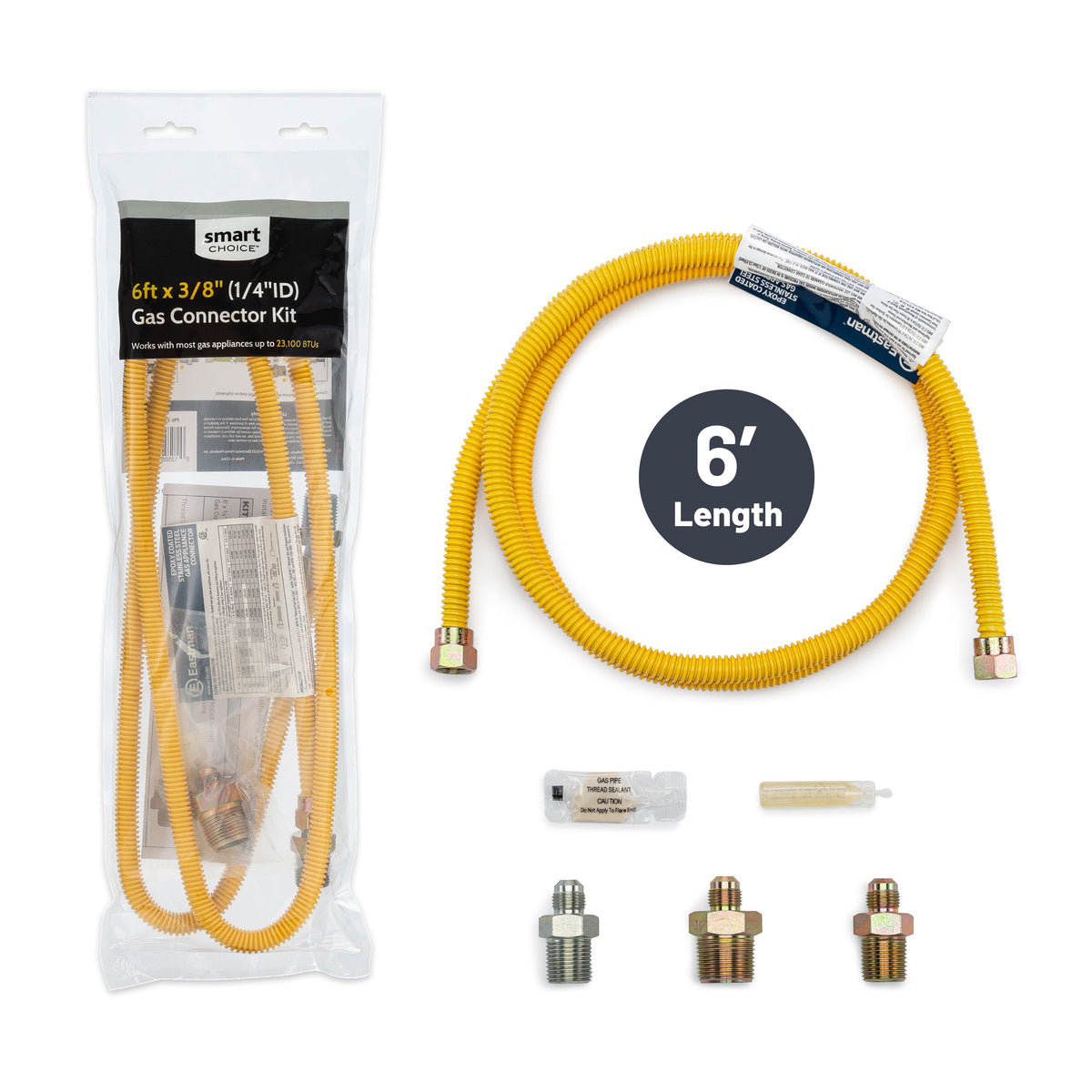 Smart Choice - 6' X 3/8" Gas Connector Kit