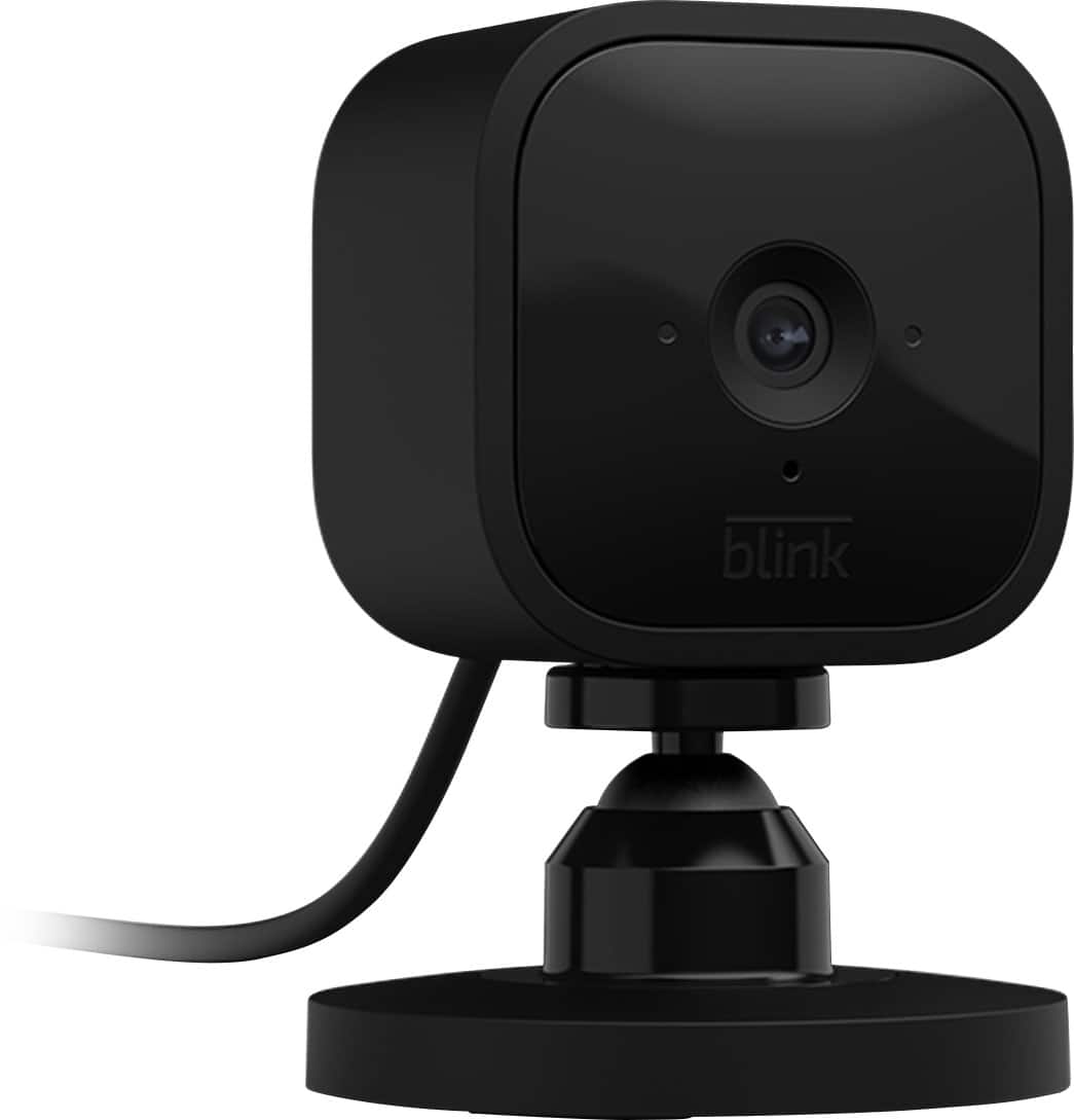 Blink - Mini - Compact indoor plug-in smart security camera, 1080p, night vision, motion detection, 2 way audio – 1 cam - Black