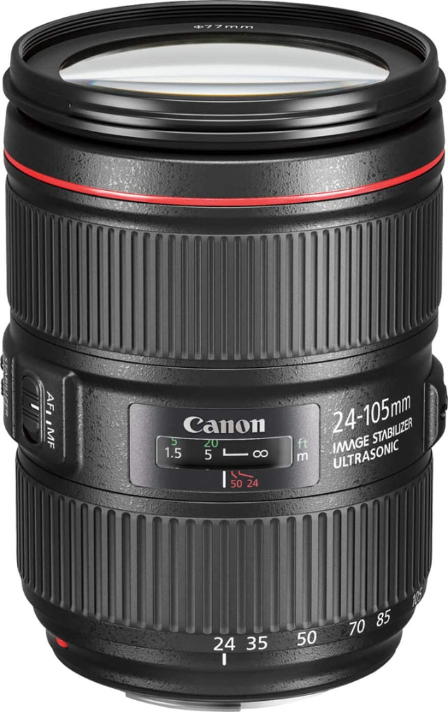 Front. Canon - EF24-105mm F4L IS II USM Zoom Lens for Canon EOS DSLR Cameras - Black.