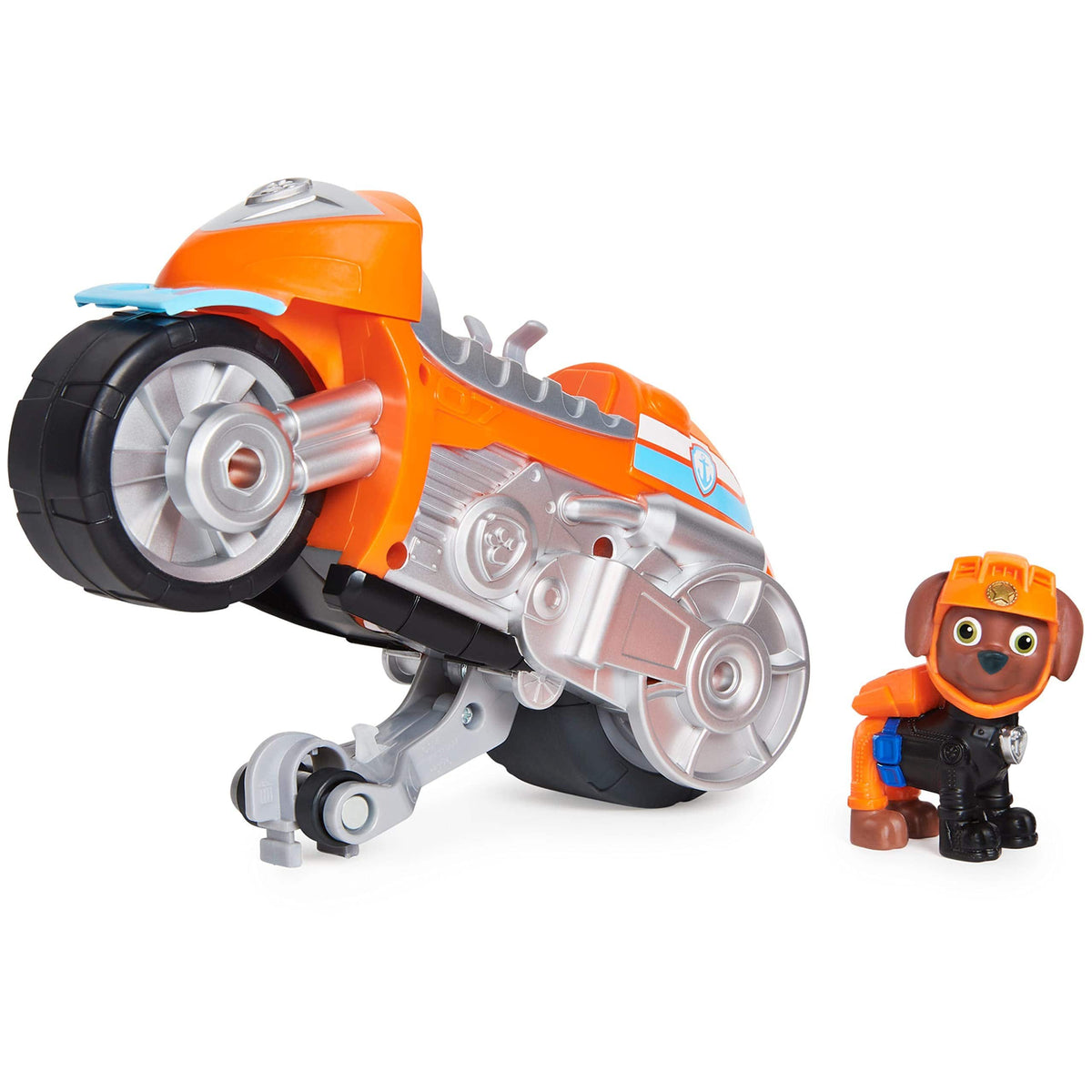 Paw Patrol - Zuma Deluxe Pull-Back Motorcycle Vehicle with Wheelie Feature and Toy Figure, Ages 3 and Up - Orange