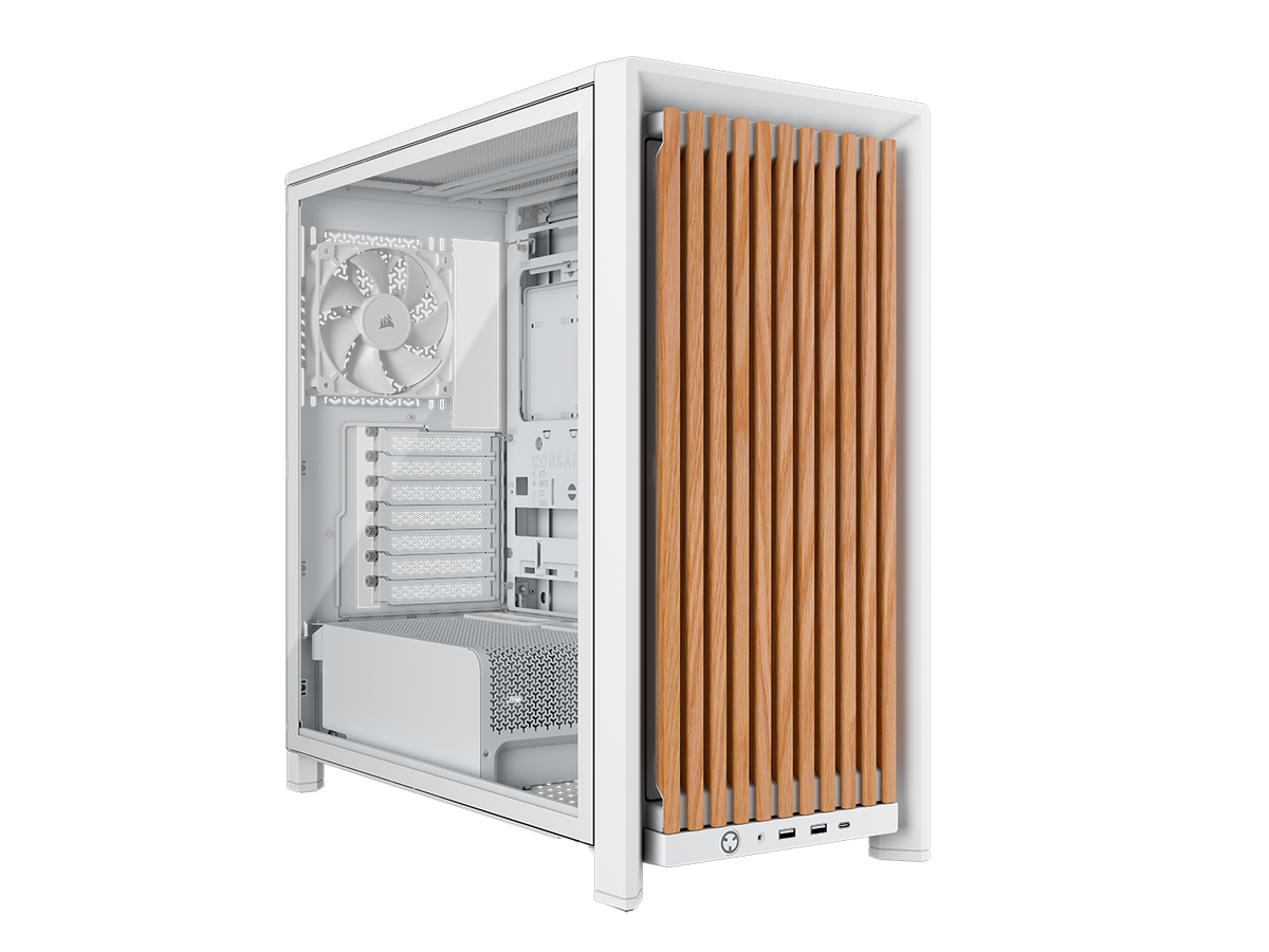 CORSAIR - FRAME 4000D WOOD RS Modular High Airflow Mid-Tower PC Case - White & Oak