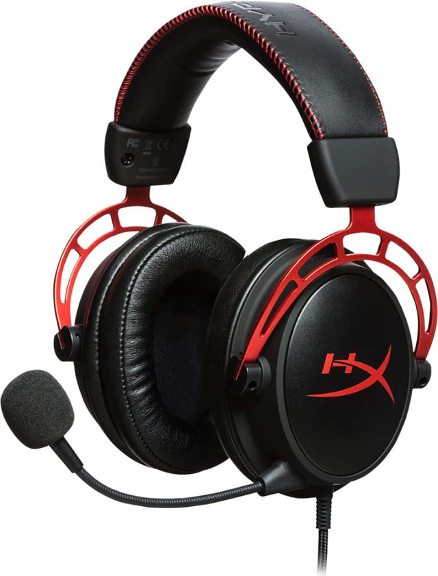 Front. HyperX - Cloud Alpha Wired Gaming Headset for PC, Xbox X|S, Xbox One, PS5, PS4, Nintendo Switch, and Mobile - Black/Red.