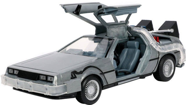 Front. Jada - Hollywood Rides 1:24th Diecast - Back to the Future 1 DeLorean Time Machine.
