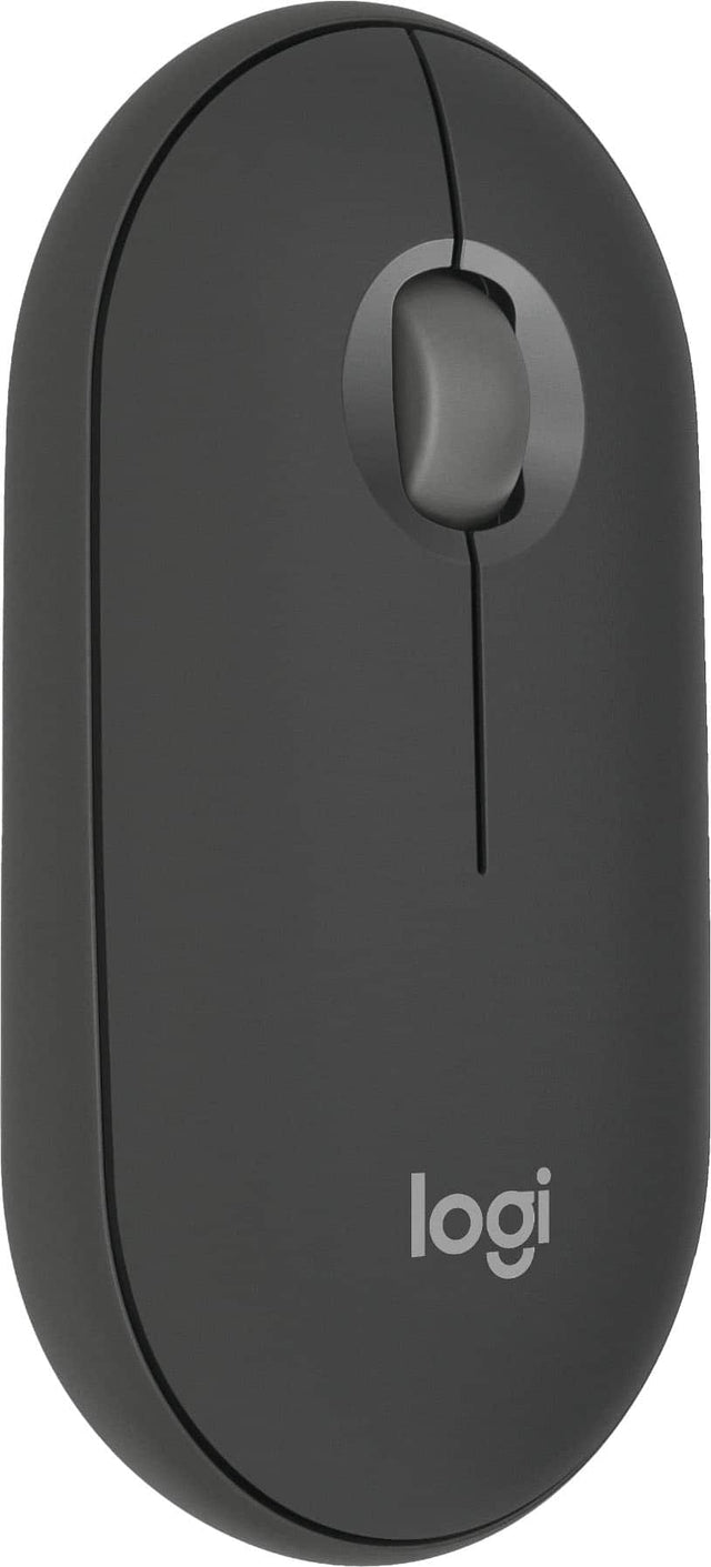 Front. Logitech - Pebble Mouse 2 M350s Slim Lightweight Wireless Bluetooth Optical Silent Ambidextrous Mouse with Customizable Buttons - Graphite.