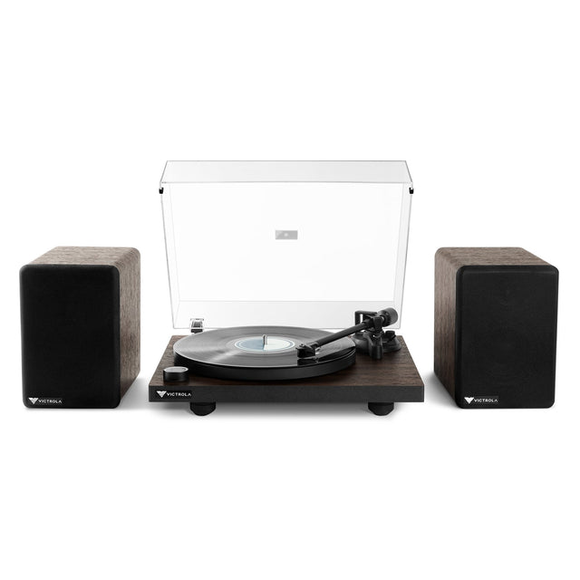 Front. Victrola - Premiere T1 Turntable System - Espresso.