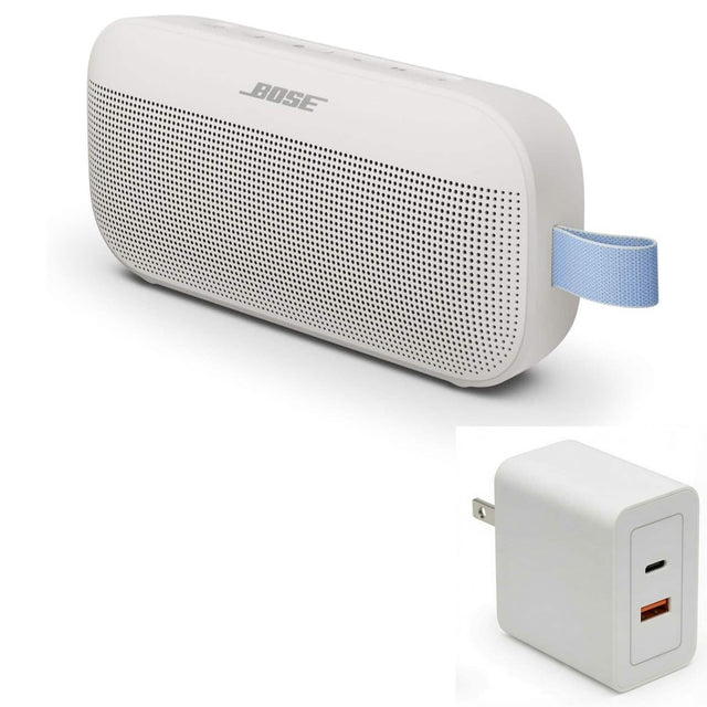 Front. Bose - Bose SoundLink Flex Bluetooth Speaker (2nd Gen) Bundle with Fast Charger - Portable (Fog Grey) - Fog Grey.