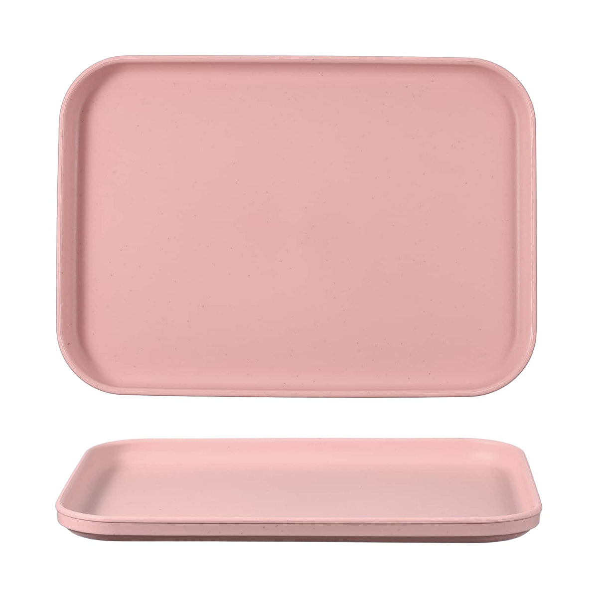 Unique Bargains - 2pcs Fast Food Serving Trays, 9.4x6.8" Rectangular Reusable Restaurant Tray for Kitchen Coffee Fruit Burger - Pink