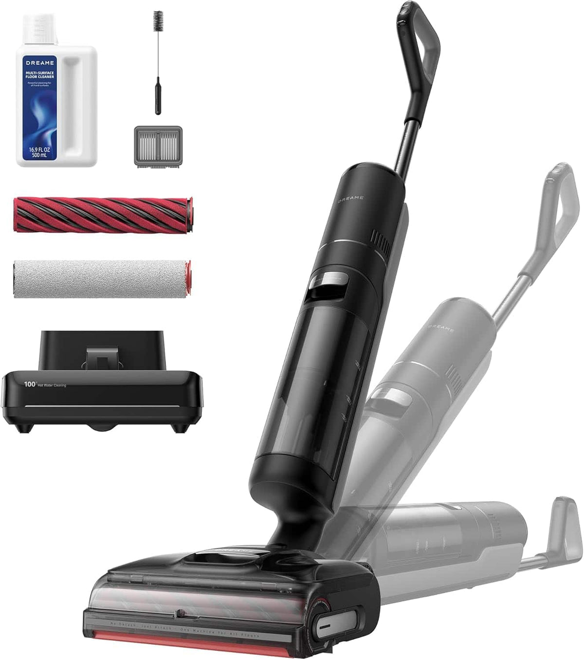 Dreame - H15 Pro CarpetFlex Cordless Vacuum Mop, Wet Dry Vacuum Cleaner with Dual Brushes for Hard Floors & Carpet - Black