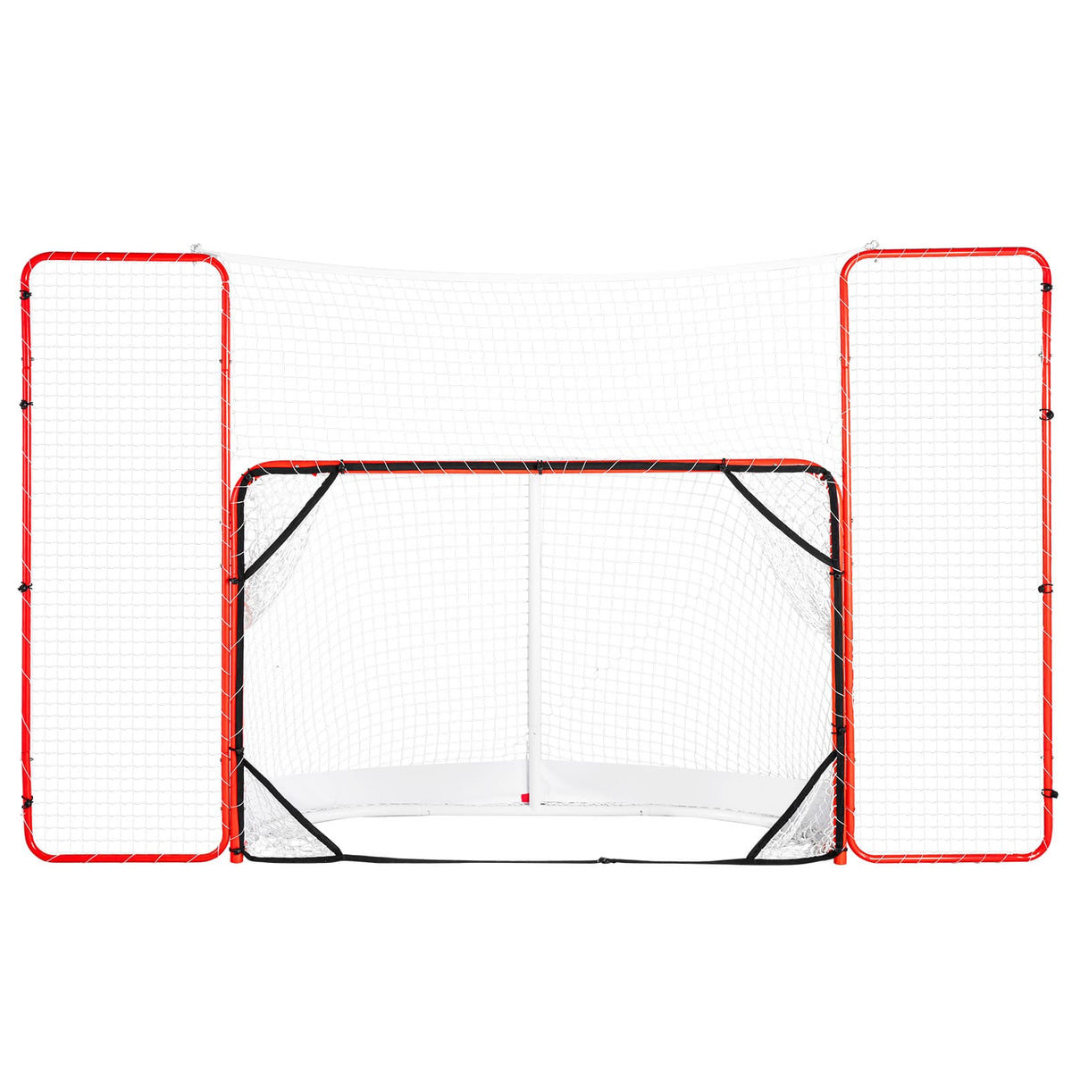 VEVOR - Hockey Goal with Backstop and Targets,Street Steel Hockey Net,72"Pro Hockey Training Goal Set,Indoor Outdoor Hockey Goal - Red,White