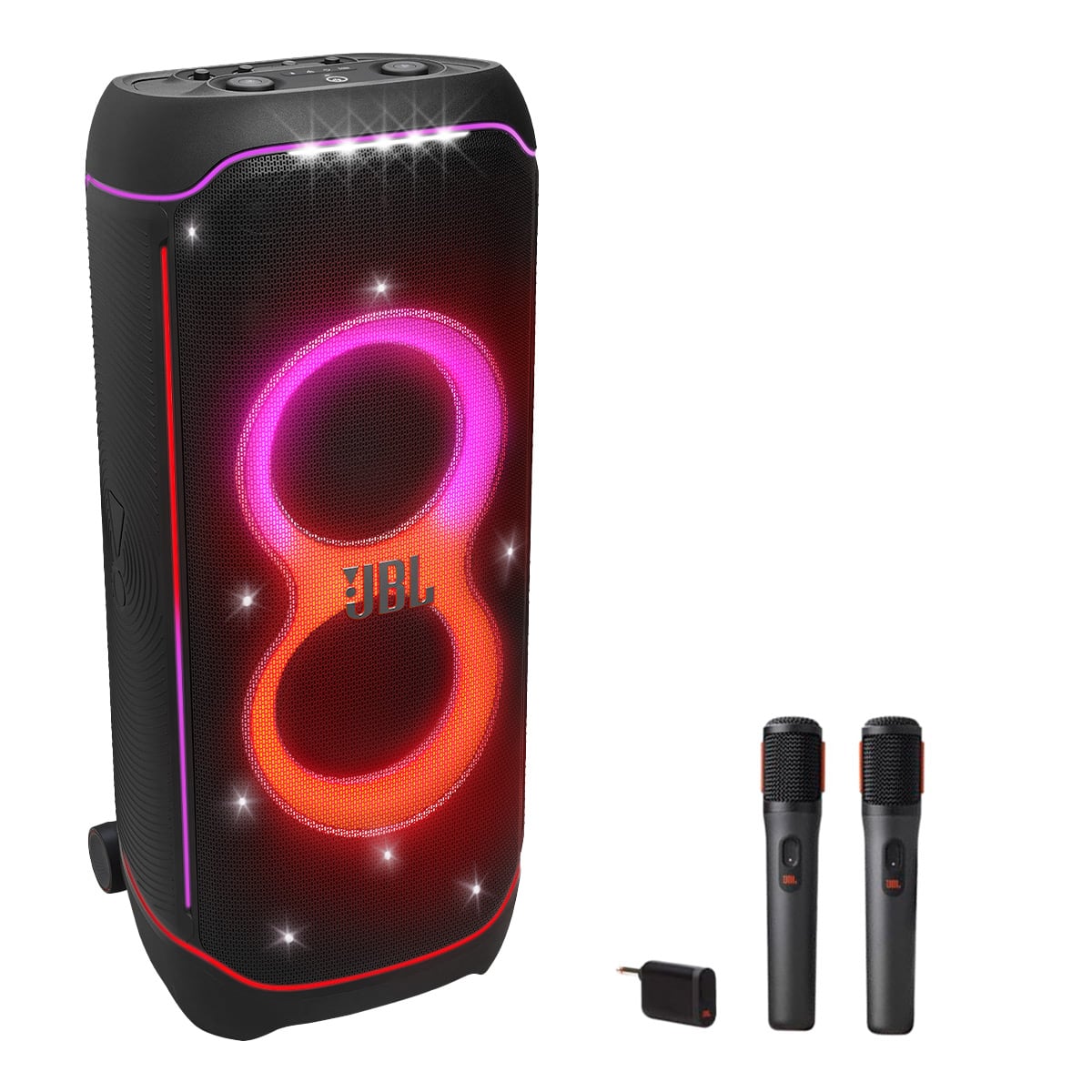 JBL - PARTYBOX Ultimate Party Speaker Karaoke Bundle with Wireless Microphone System - Black
