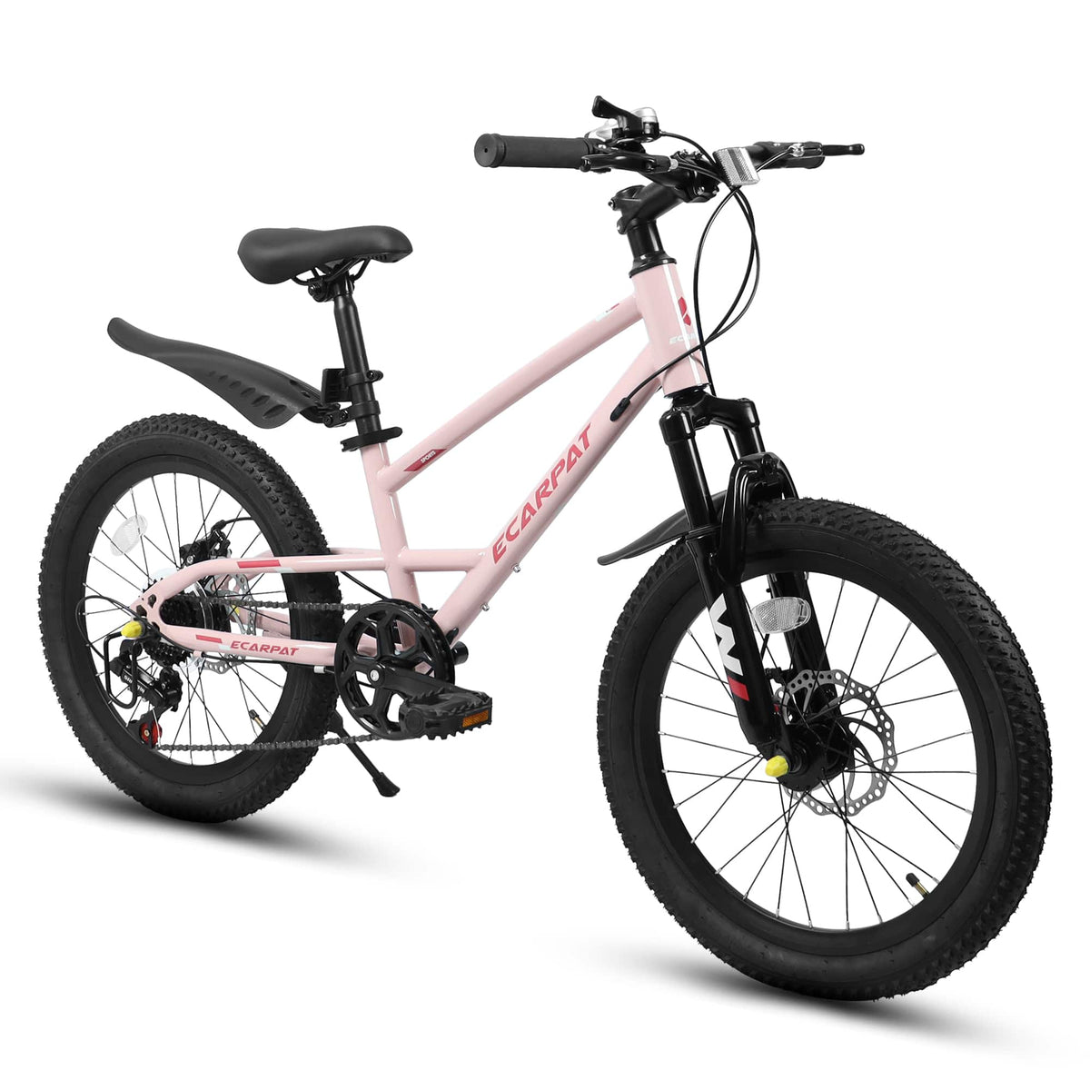 Anysun - 20 Inch Mountain Bike for Adults & Teens - 7 Speed, Front Suspension, Dual Disc Brakes, Carbon Steel Frame - White