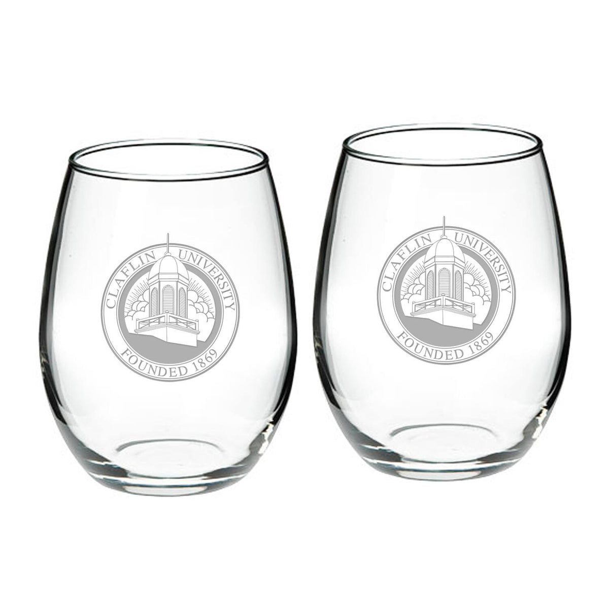 Jardine - Claflin Panthers 21oz. 2-Piece Stemless Wine Glass Set - Multicolor