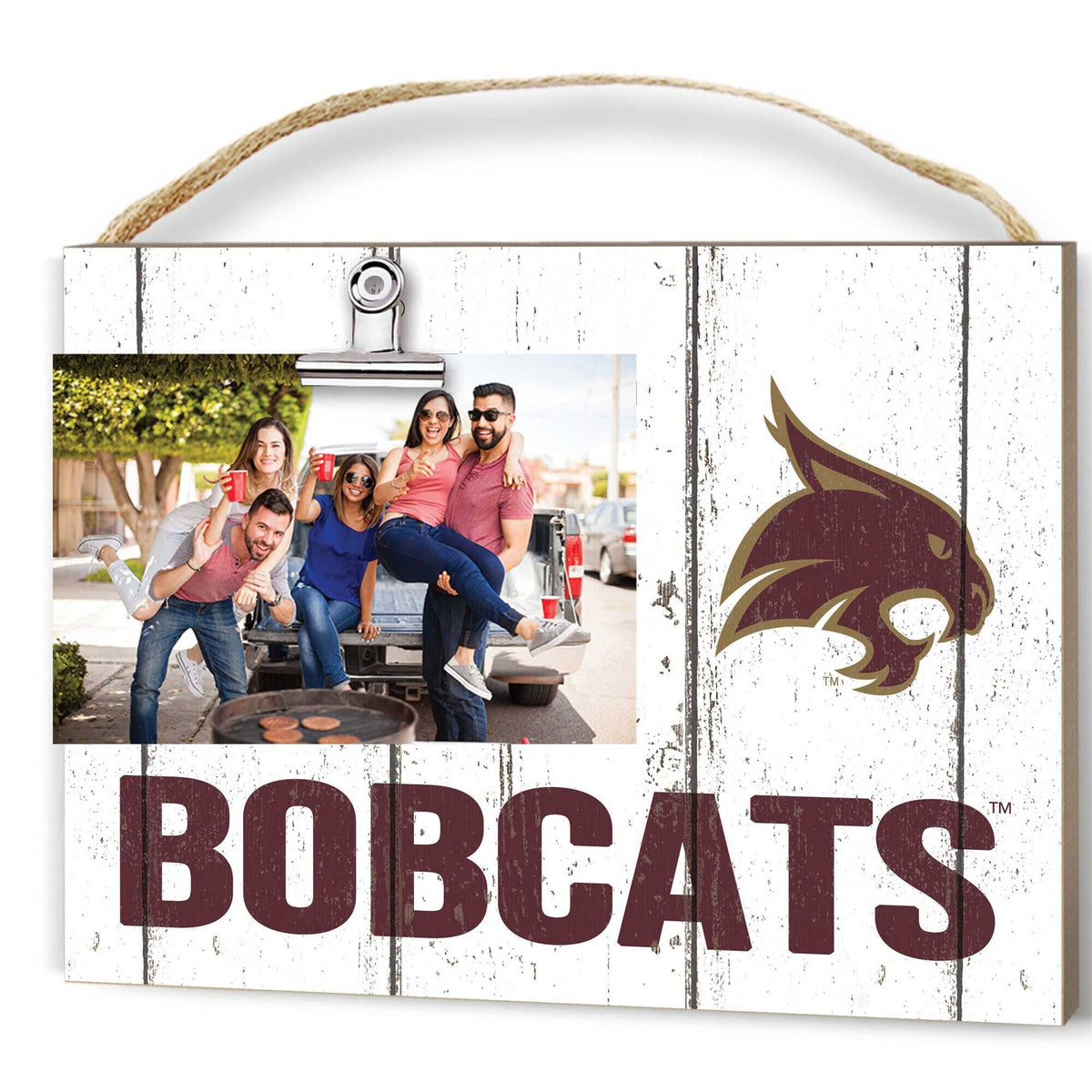 Jardine - Texas State Bobcats 8" x 10" Weathered Clip It Frame - White