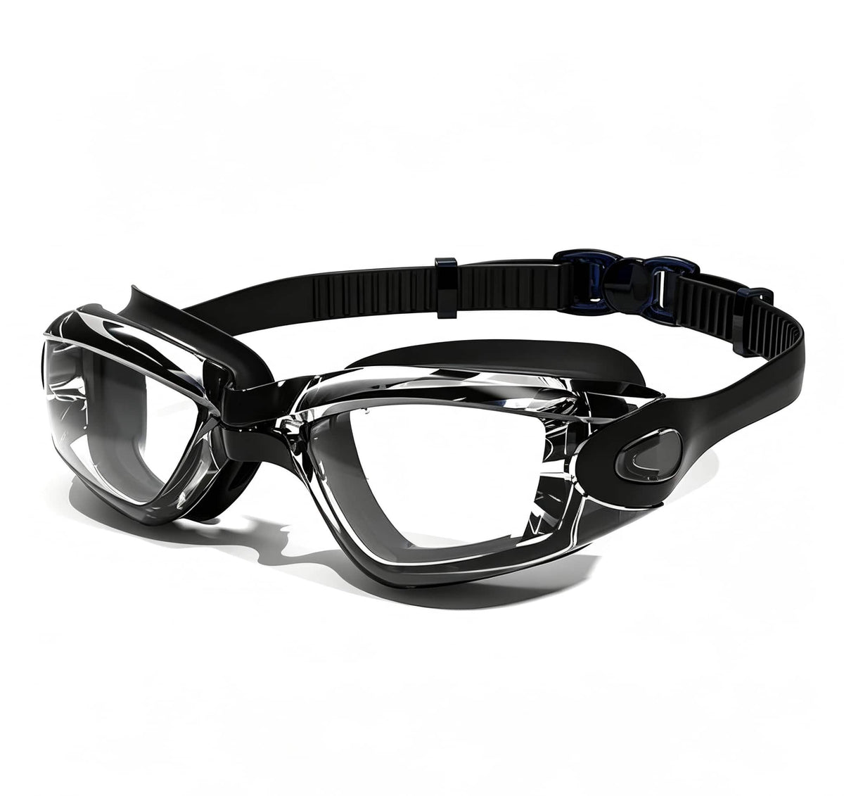iGARDEN - Swim Goggles 1 Pack, Clear Vision Wide View Comfortable Adjustable Swim Glasses, Ideal for Adult Men Women Youth, Black