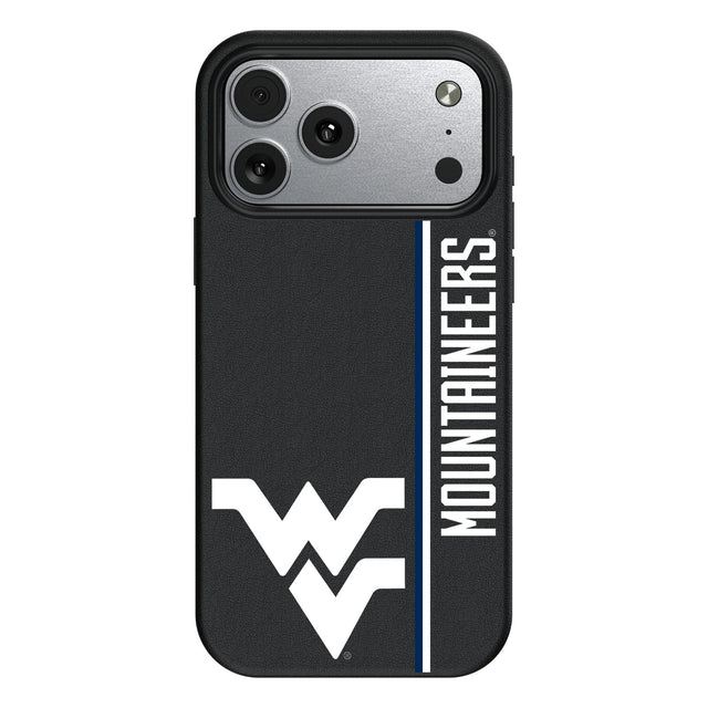 Front. Keyscaper - West Virginia Mountaineers iPhone Magnetic Bump Case - 16 - Black.