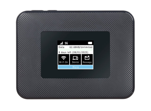 5G Data  
62.68KB/Unlimited  
8 days left (08/01/2025)  

Wi-Fi On  
Device  
Message  

More