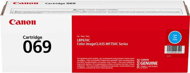 Front. Canon - Toner 069 Standard Capacity Toner Cartridge - Cyan.