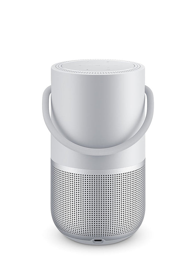 Front. Bose - Portable Smart Speaker with built-in WiFi, Bluetooth, Google Assistant and Alexa Voice Control - Luxe Silver.
