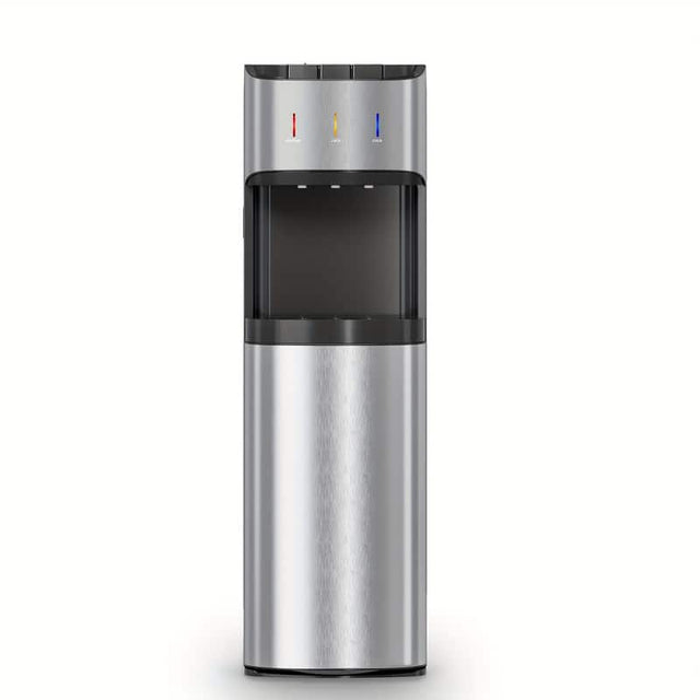 Front. Manastin - Bottom‑Loading Water Dispenser, Three Temperature (cold/hot/warm) with Child Lock, for 3‑gallon or 5‑gallon Water Jugs - silver.