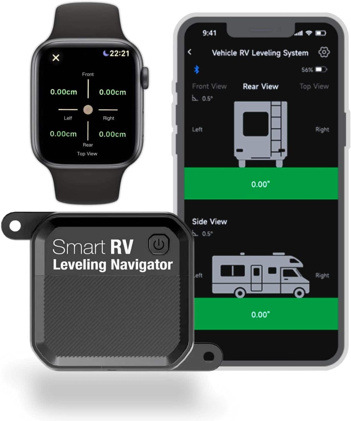MOOSOO - Wireless RV Leveling System,Bluetooth RV Leveler for Campers,Real-Time Precise Leveling Measurements - Black