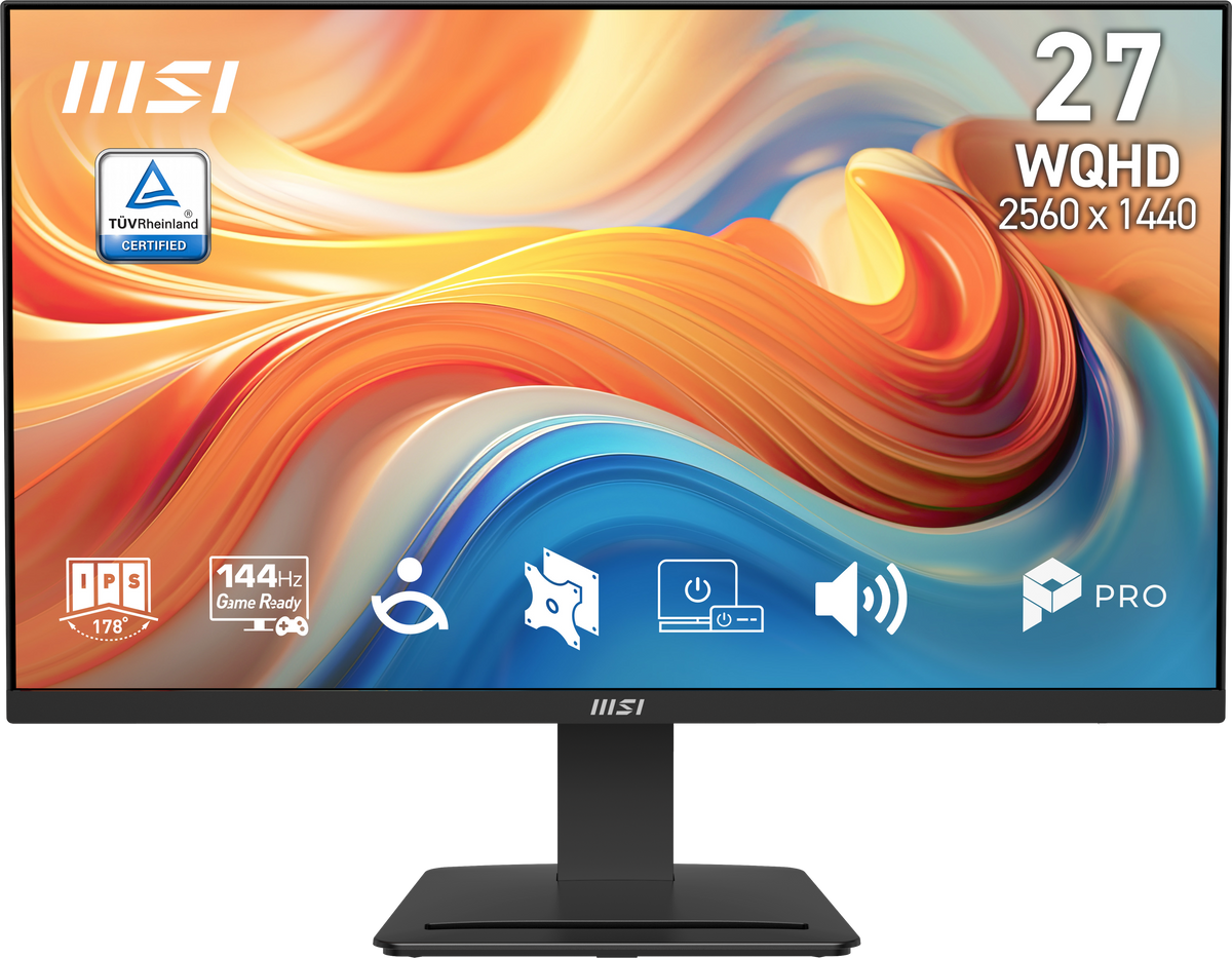 MSI - PRO MP273Q E14 27" IPS QHD 144Hz 1ms FreeSync Business Monitor with Built-in Speakers (DisplayPort, HDMI ) - Black