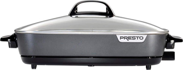 Front. Presto - Slimline 16" Electric Skillet - Black/Stainless.