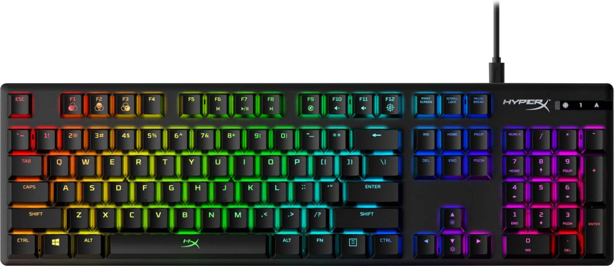 HyperX - Alloy Origins Full-size Wired Mechanical Red Switch Gaming Keyboard with RGB Back Lighting - Black