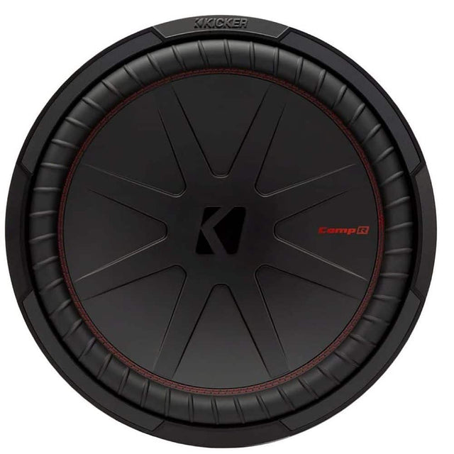 Front. KICKER - CompR 15" Dual-Voice-Coil 4-Ohm Subwoofer - Black.