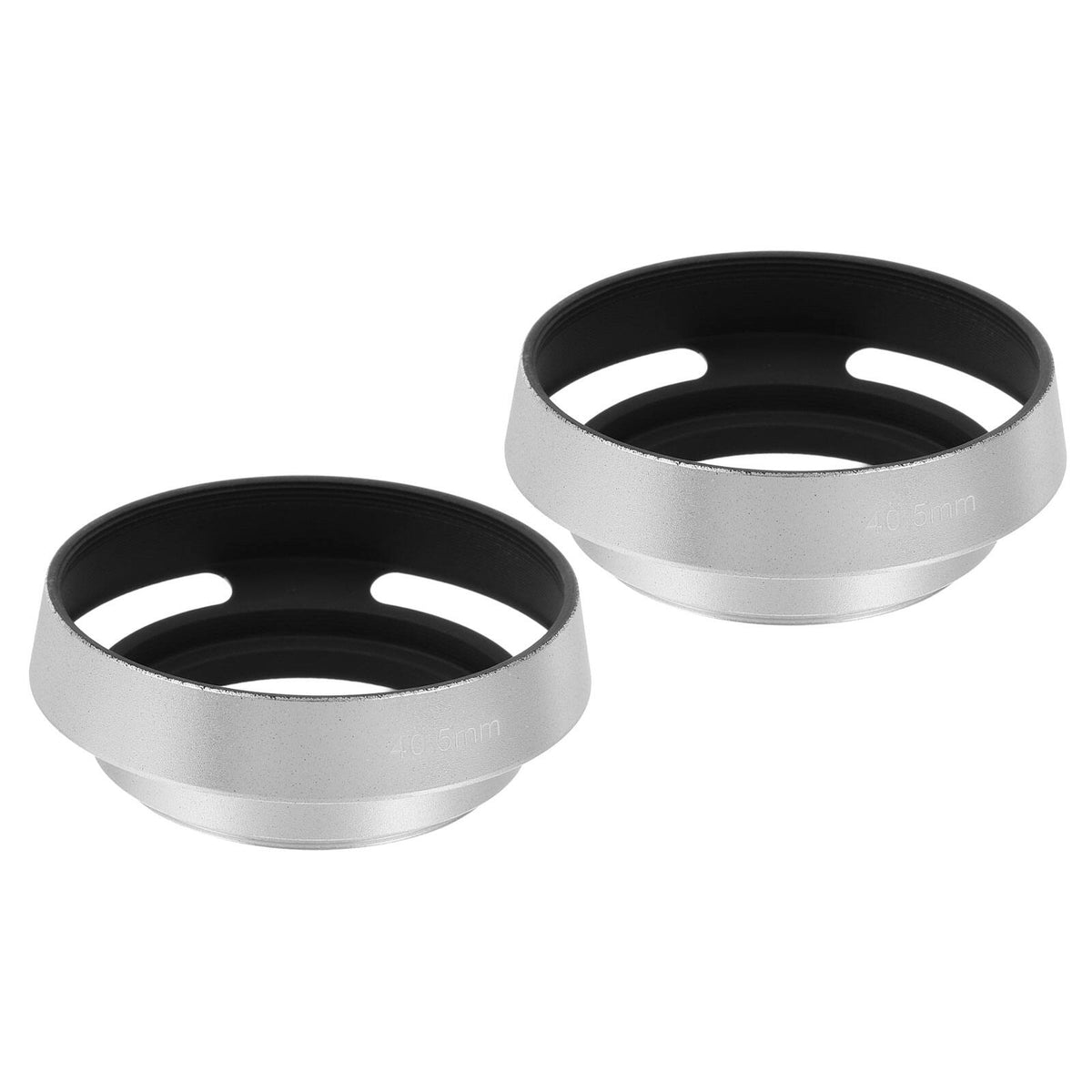 Unique Bargains - 2pcs 40.5mm Lens Hood, Universal Metal Hollow Curved Screw-in Vented Lens Hoods for Fujifilm for Pentax - Silver